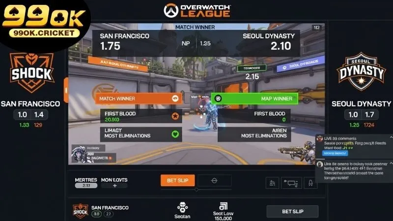 Các loại kèo cá cược Overwatch League tại 99OK